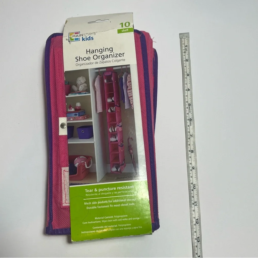 Mainstays Kids Pink and Purple Hanging Shoe Organizer